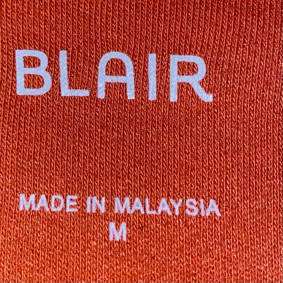 BLAIR mock turtleneck long sleeve fall orange embroidered crest cotton size M - Picture 5 of 10